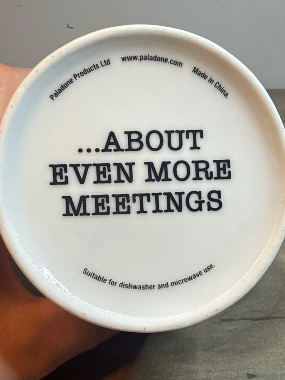 I Love Meetings Mug Ceramic Coffee Cup Funny Office Work Coworker Gift White